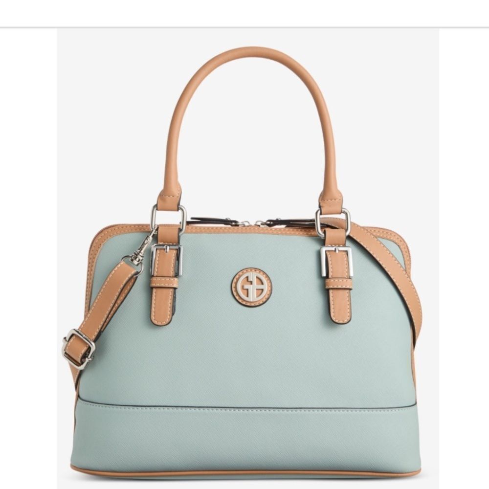 Giani Bernini Saffiano Dome Satchel- Aqua Chill